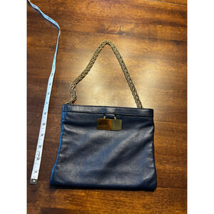 Vintage Triangle New York Navy Blue and Gold Purse Handbag